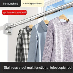 Telescopic Shower Curtain Rod Drying Roman Support Rod