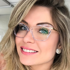 Vintage Cat Eye Thin Metal Temple Anti Bule Eyewear