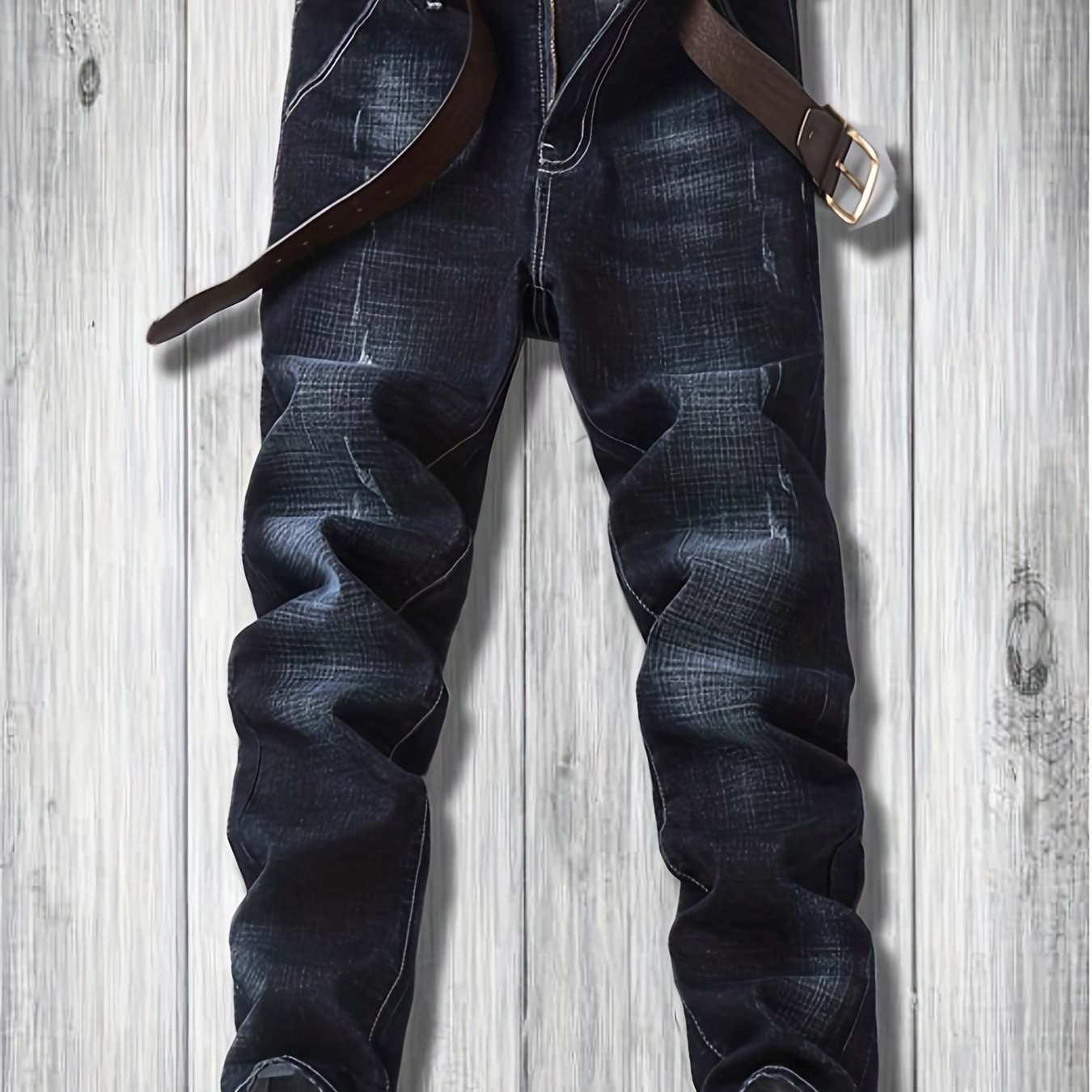 Men's Distressed Slim Fit Jeans for Spring/Summer