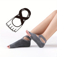 Non-slip Yoga Socks with Open Five Toe Split Strap for Pilates