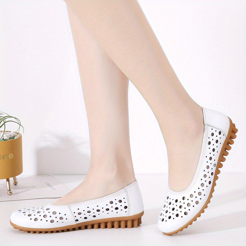Women's Hollow Out Flat Shoes Slip-On Loafers Outdoor Flats
