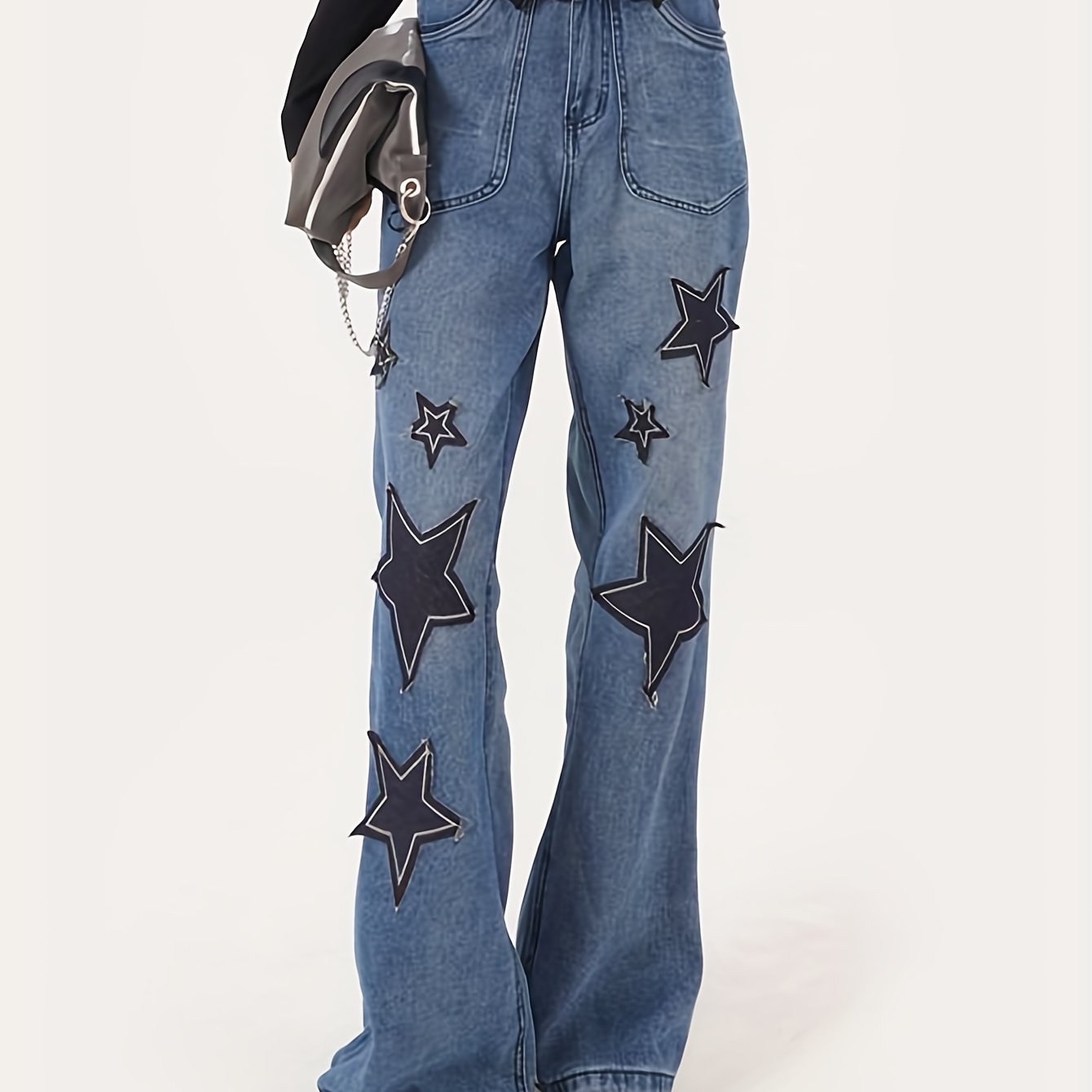 High Waist Straight Jeans Loose Fit Baggy Denim Pants