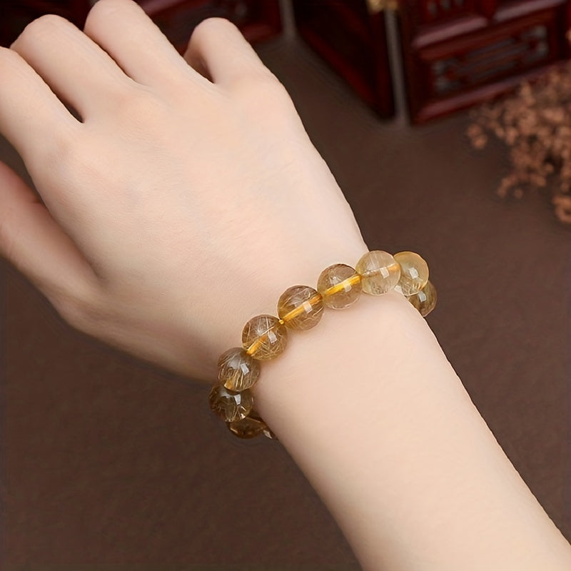 AierCrystal Brazilian Titanium Rutilated Crystal Bracelet