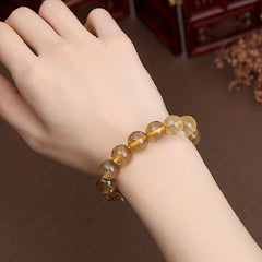 AierCrystal Brazilian Titanium Rutilated Crystal Bracelet
