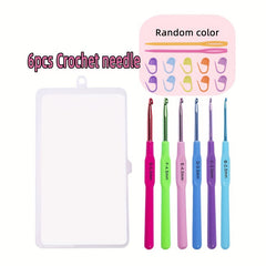 6pcs Colorful Plastic Handle Crochet Hooks Set 2.5mm-5.0mm