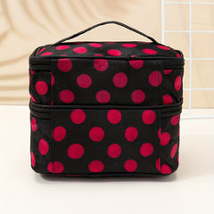 Double Layer Cosmetic Bag with Zipper for Travel