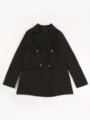 Lapel Neck Belted Double Breasted Blazer