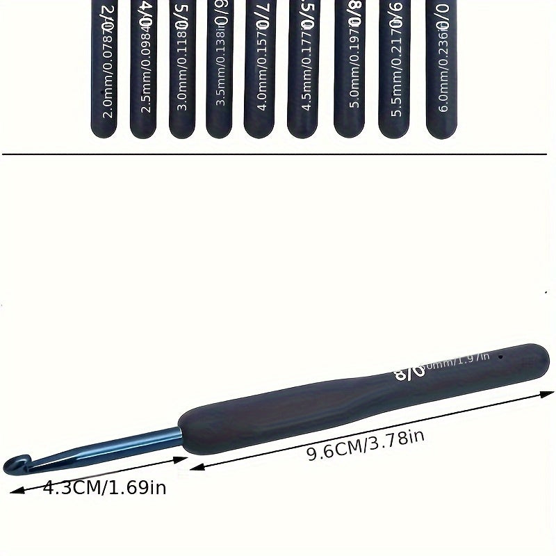 Ergonomic Soft Handle 5pcs 9pcs Crochet Hooks for Arthritic Hands