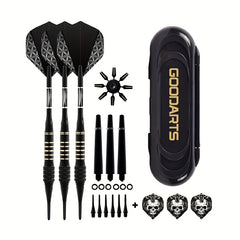 Soft Tips Dart Set 18g Plastic Head Dart Portable Box 6 Tips 6 O Rings 3 Wings