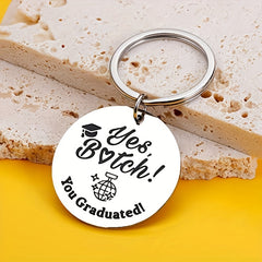 Graduation Tag Keychain Metal Key Ring Purse Bag Backpack Car Charm Gift