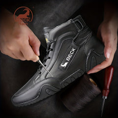 Men's Lace-up Leather Sneakers Comfortable Ankle Boots