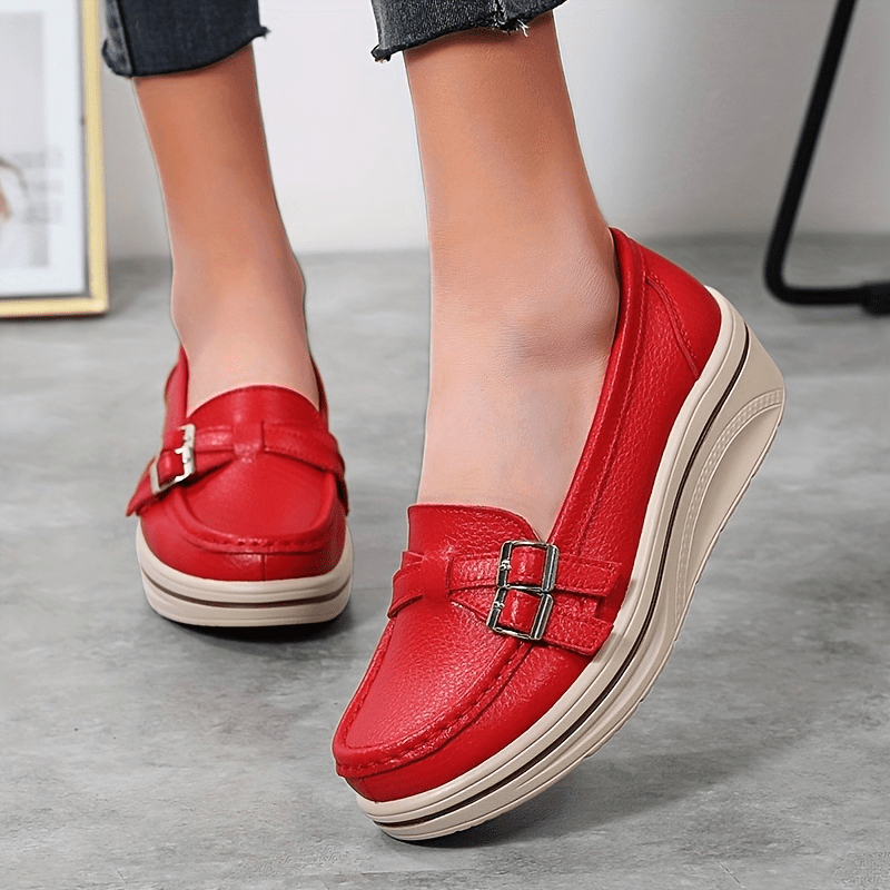 Platform Loafers Slip On Shoes Non Slip Outdoor Casual Shoes