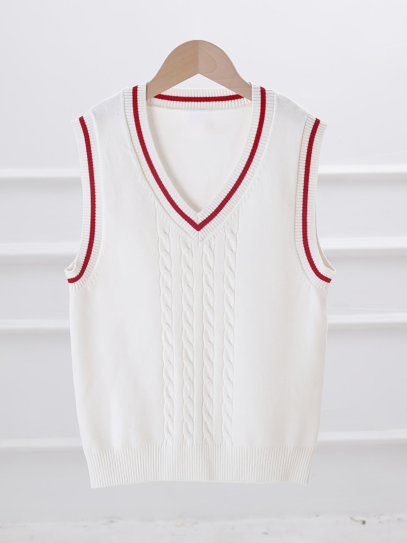 Boys Preppy Uniform V Neck Knit Vest Fitness Sweater Kids Clothes
