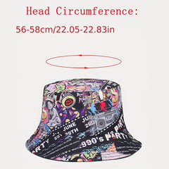 Full Print Double-sided Bucket Hat Street Basin Hat