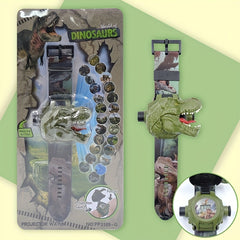 Dinosaur 3D Projector Watch Toy - 24 Patterns Creative Digital Wrist Watch