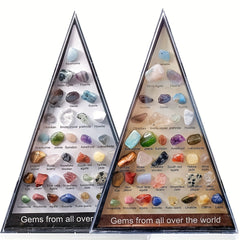 Crystal Agate Gemstone Ore Specimen Triangle Set for Christmas Gift