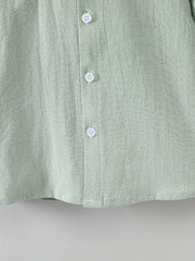 Boys Plain Shirt Short Sleeve Tops For Kids Summer