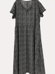 Dalmatian Print Short Sleeve Dress with Pockets
