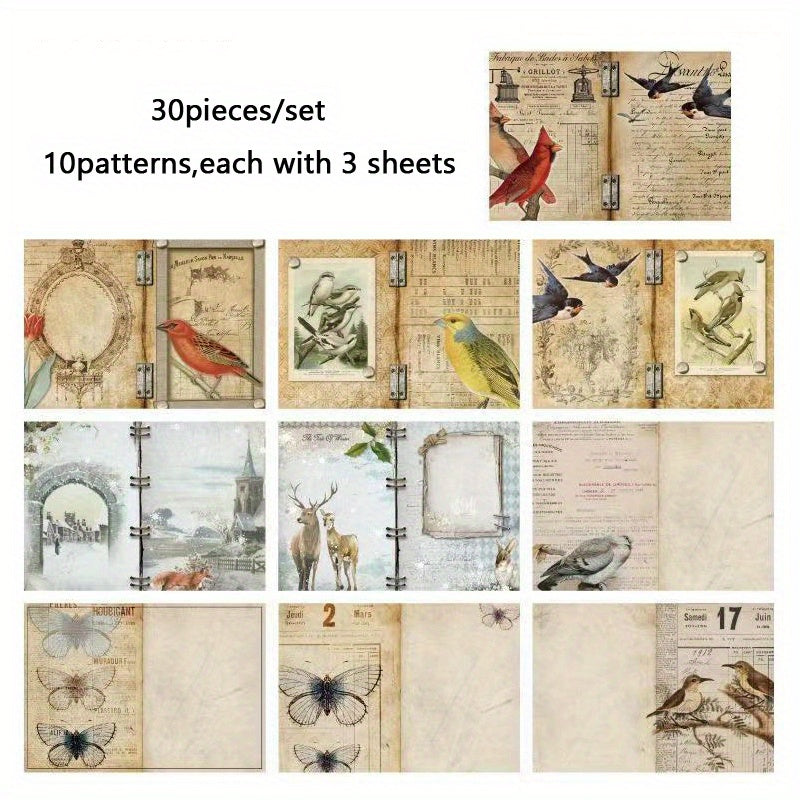Vintage Paper Set for Scrapbooking Junk Journal Supplies