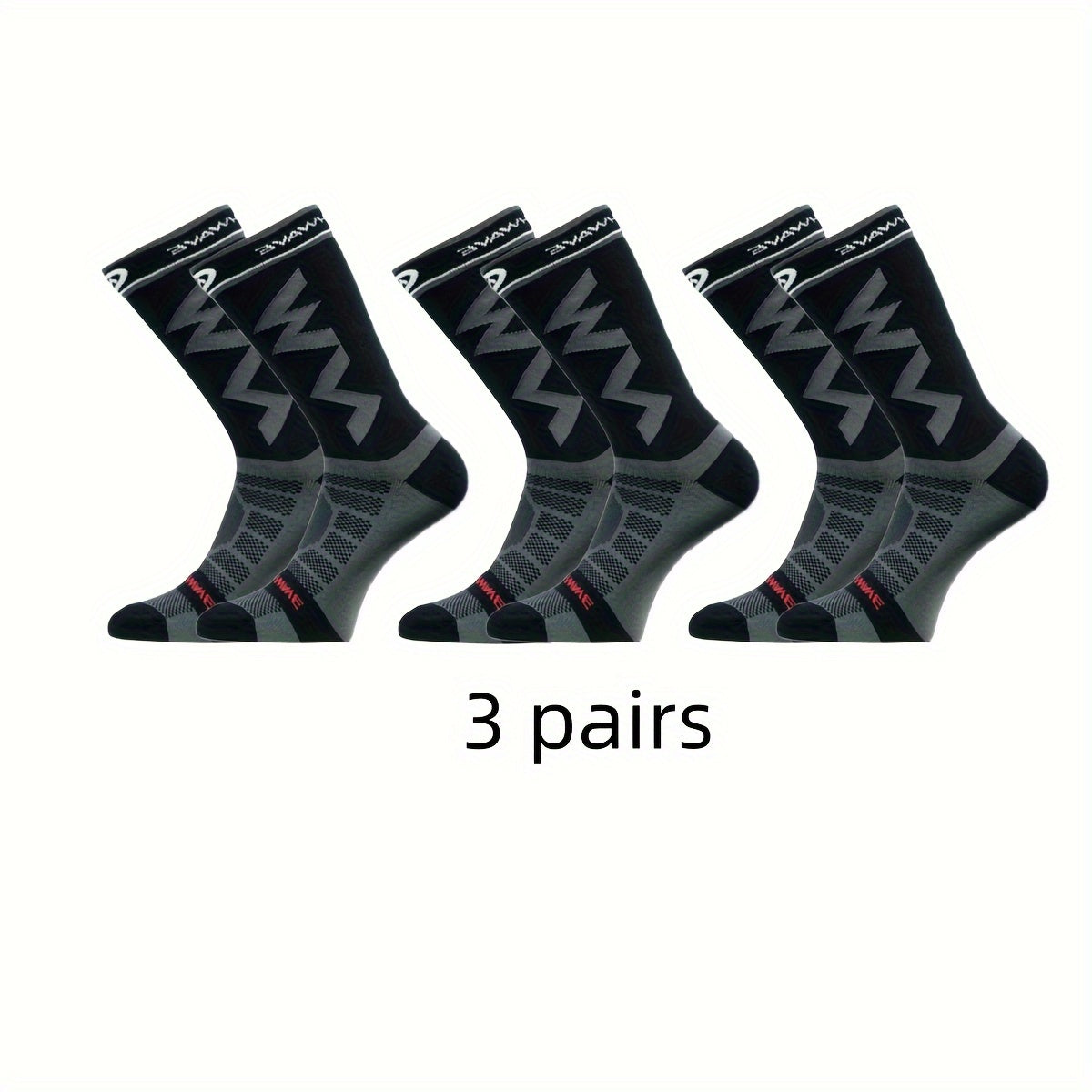 Men's Non Slip Sport Socks Mid Crew Shock Absorption Breathable Athletic Socks