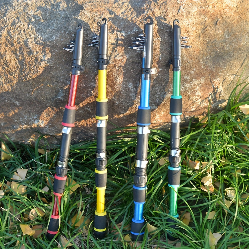Telescopic Fishing Rod - Lightweight Glass Fiber Rod for Fishing Anywhere