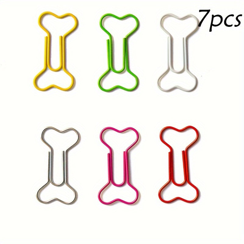 21pcs Bone-shaped Cartoon Animal Clips Student Office Bookmarks