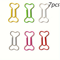21pcs Bone-shaped Cartoon Animal Clips Student Office Bookmarks