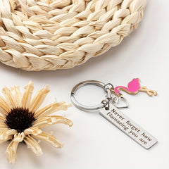 Creative Flamingo Keychain Keyring Pendant Inspirational Women Holiday Gift
