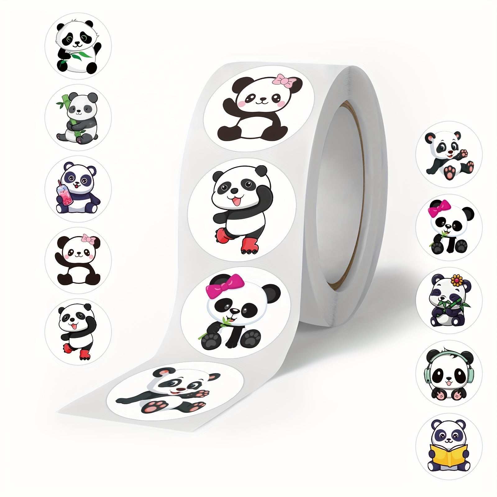 500pcs Cartoon Panda Animal Tape Decorative Luggage Mobile Phone Case Roll