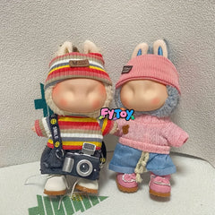 Doll Clothing Set Top Pants Skirt Hat Three Piece Set Plush Clothes Accessories