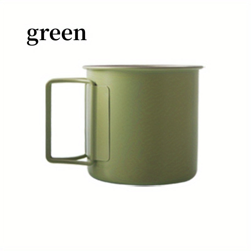 Stainless Steel Mug with Foldable Handle for Outdoor Adventures