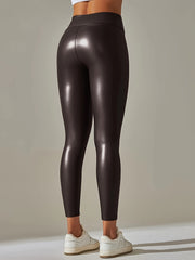 High Waist Foil Leggings for Running Yoga Fitness