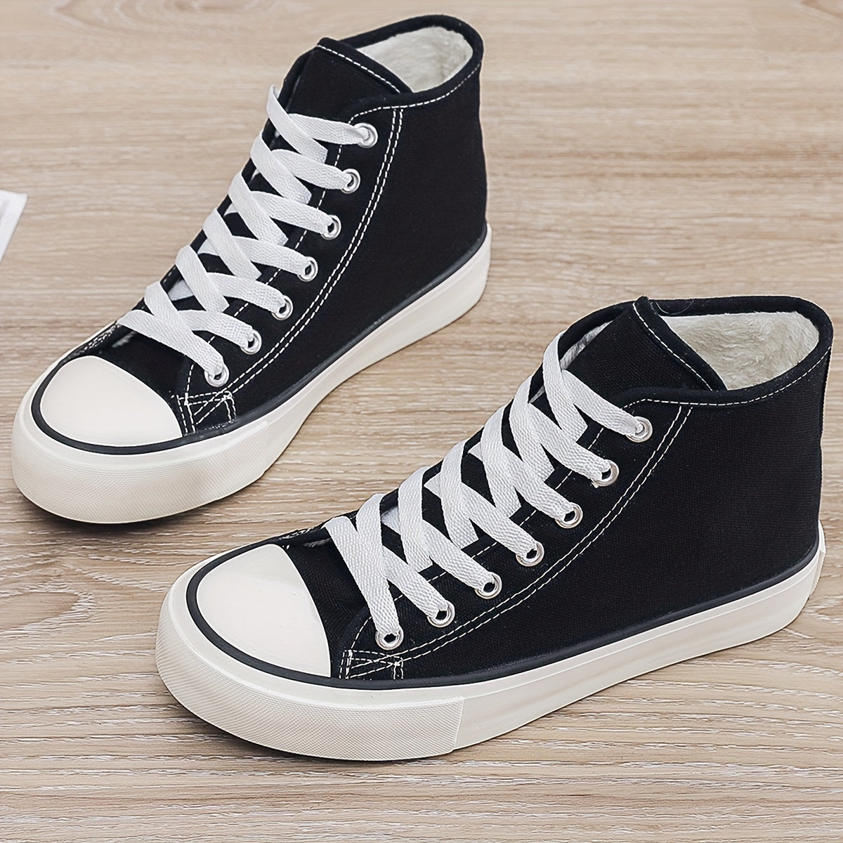 Thermal Furry High Top Canvas Sneakers