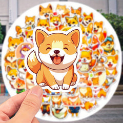50pcs Corgi Stickers - Cute Dog Shiba Inu for Water Bottle Laptop Phone Skat