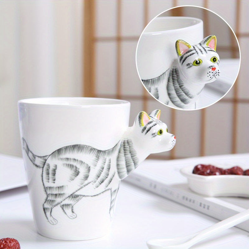 1PC Ceramic Animal Coffee Mug With 3D Handle 450ml Hand Painted