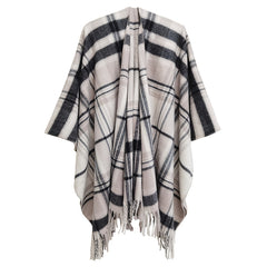 Plaid Shawl With Tassel Long Warm Winter Shawl