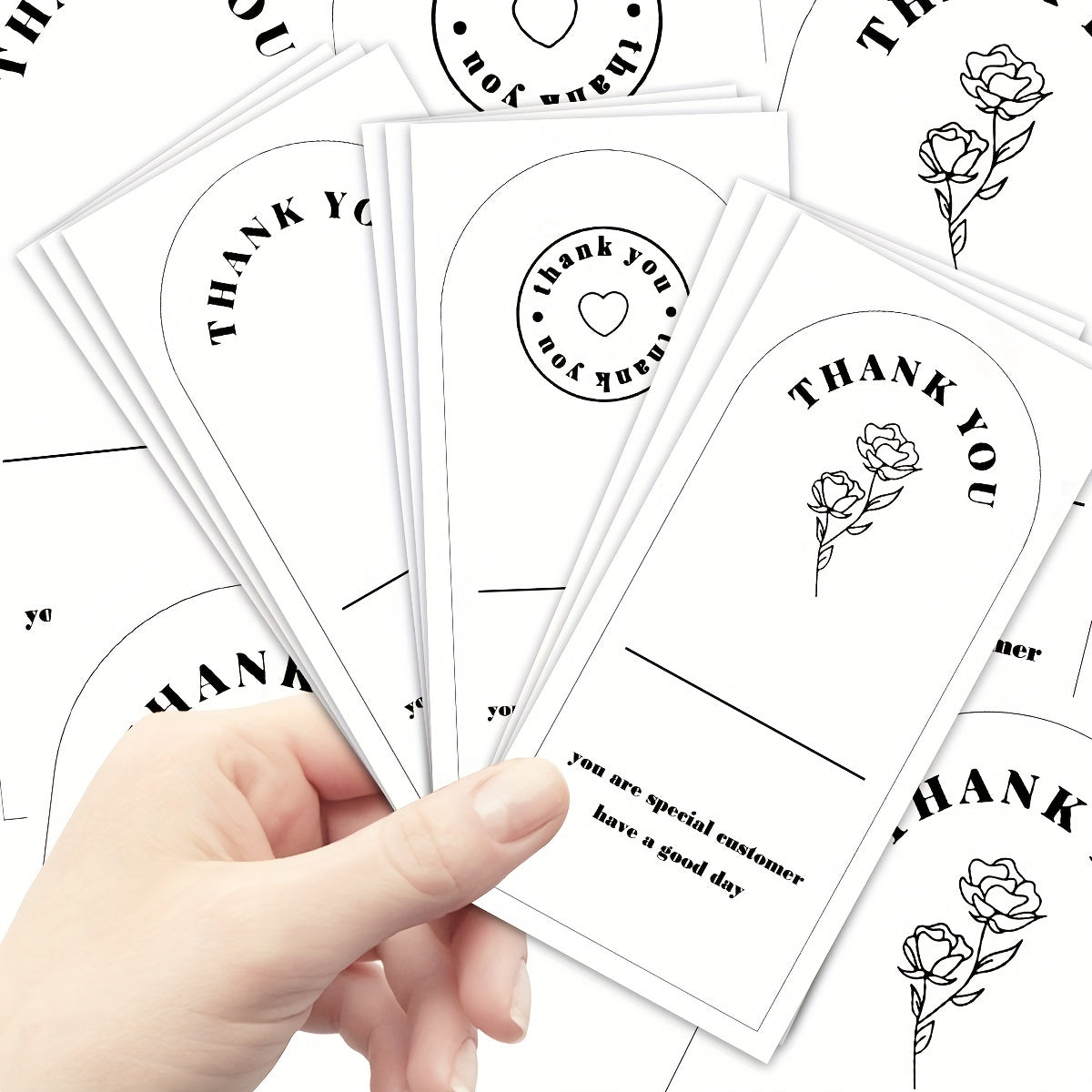 50 Sheets Thank You For Your Order Stickers Rectangle Gift Package Labels