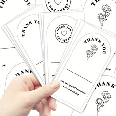 50 Sheets Thank You For Your Order Stickers Rectangle Gift Package Labels