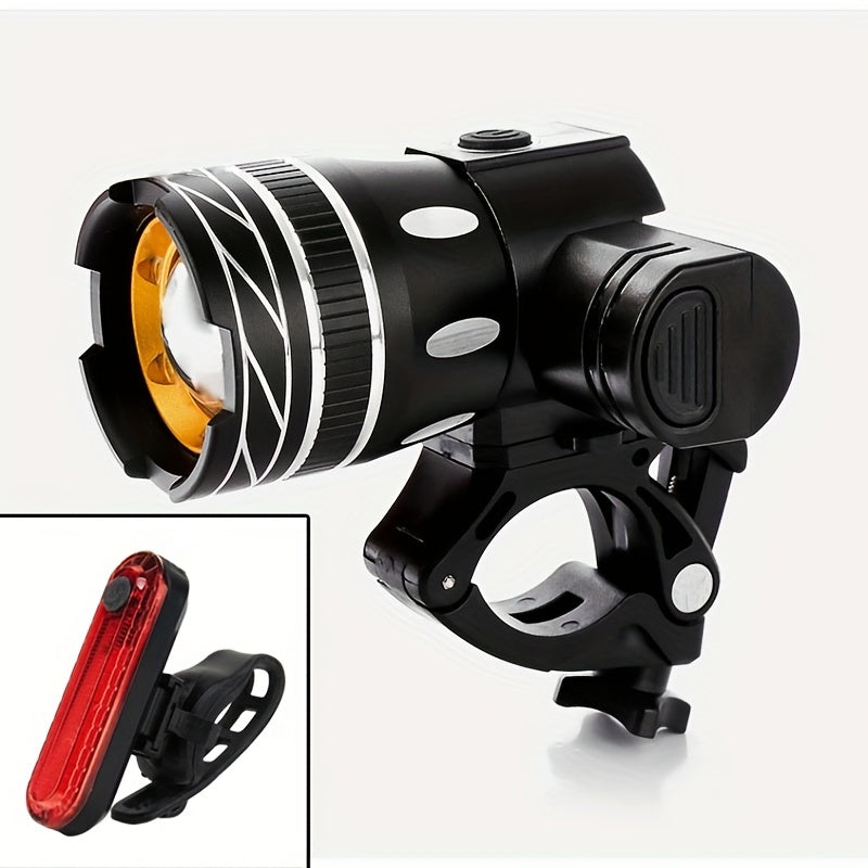 Waterproof USB Rechargeable Bicycle Light 3 Light Modes & Detachable 18650