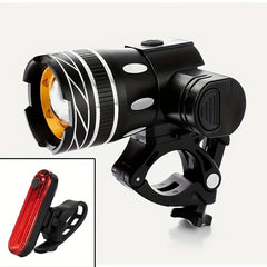 Waterproof USB Rechargeable Bicycle Light 3 Light Modes & Detachable 18650