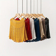 Vintage Knitted Shawl Solid Wraps Women Pullover Shrug Shawls