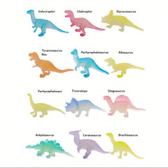 12pcs Luminous Small Dinosaur Set Plastic Bag Dinosaurs C