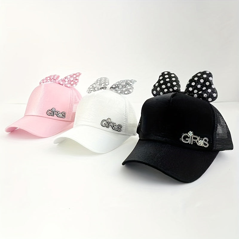 Girls' Mesh Baseball Cap Bowknot Sun Hat