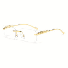 Leopard Head Metal Sunglasses Square Frame Colorful Women & Men