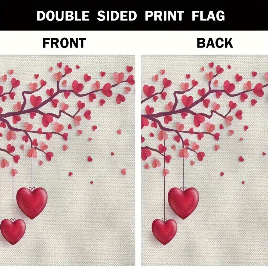 Valentines Small Garden Flag Double Sided Hearts Outdoor Yard Decor
