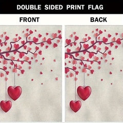 Valentines Small Garden Flag Double Sided Hearts Outdoor Yard Decor