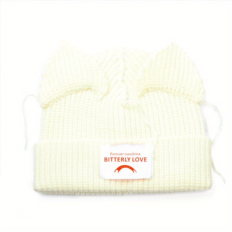 Cat Ears Knit Beanie Hat Unisex Winter Warm Slouch Ski Cap