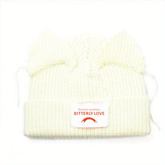 Cat Ears Knit Beanie Hat Unisex Winter Warm Slouch Ski Cap