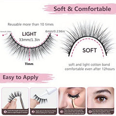 12 Pairs Wispy Natural Look 11mm 3D Mink Lashes