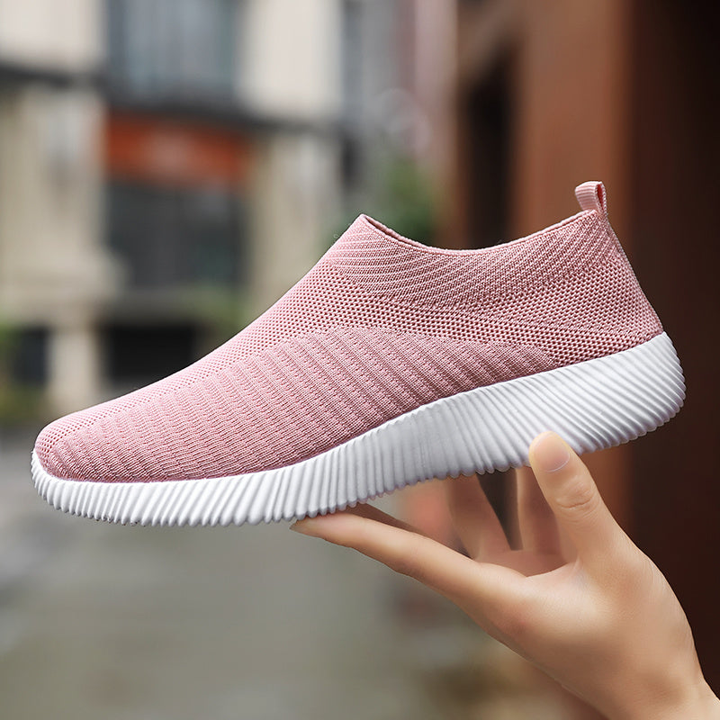 Women's Knitted Socks Sneakers Slip-on Flats Breathable Soft Sole Shoes
